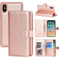 thumbnail image 5 of Wallet Case Compatible with iPhone Xs/iPhone X Case,[6 Card Slots] [Wrist Strap] [Stand Feature] Detachable 2 in 1 Magnetic Leather Cover Shockproof Slim Case for iPhone Xs,5.8 inch Rosegold, 5 of 18