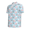 thumbnail image 2 of Balery Cute Panda Flying in the Sky Printed Men’s Short Sleeve Polo Shirt, Midweight Men's Shirt,Golf Polo shirts -3X-Large, 2 of 9