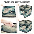 thumbnail image 4 of Swan Foldable Cube Organizer Storage Basket with Handle, 10.8"x10.5"x10.6", Large Capacity Clothes Storage, 4 of 6