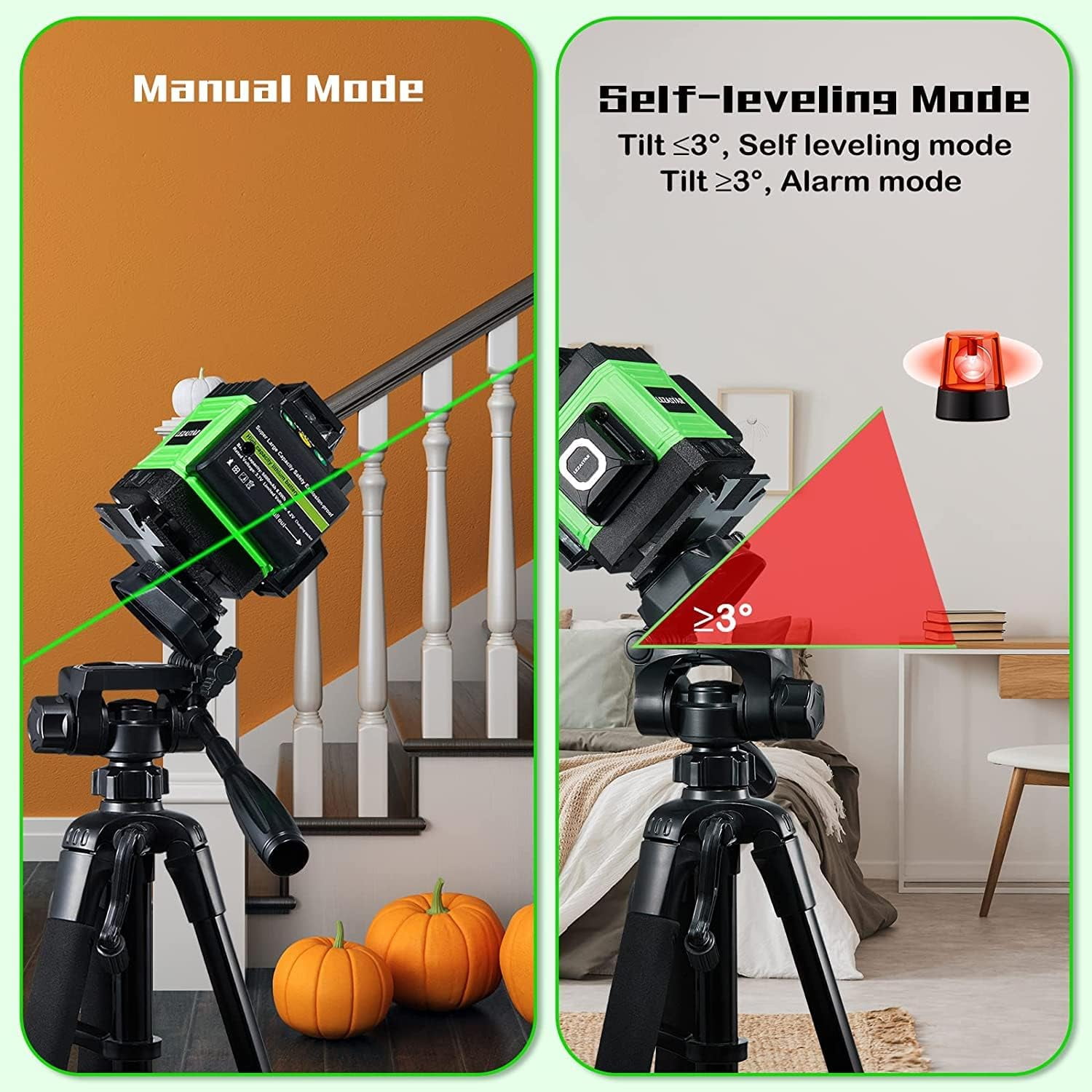 16 Line Laser Level,Laser Level 360 Self Leveling with Remote,Lazer Level with Controller 2 Rechargeable Battery Magnetic Rotating Stand Hard Case for Picture Hanging/Construction/Tiling Floor