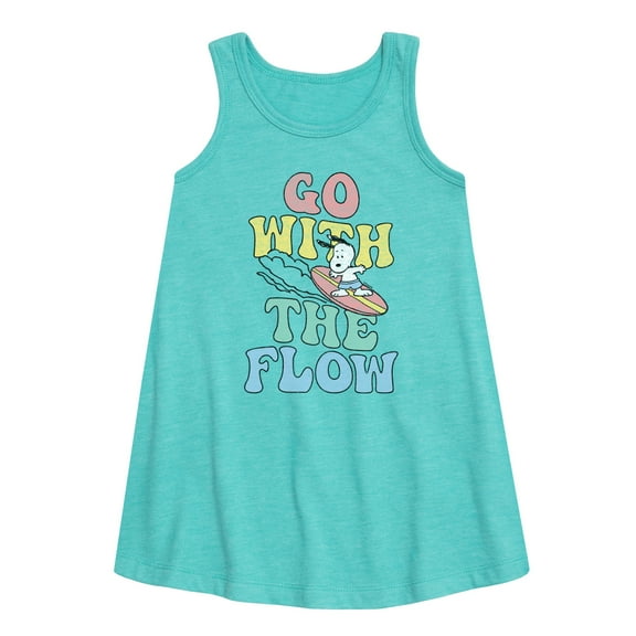 Peanuts - Summer Edition - Snoopy - Go with the Flow - Toddler & Youth Girls A-line Dress