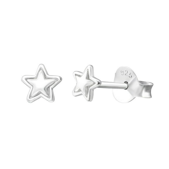 925 Sterling Silver Plain Classic Star Stud Earring
