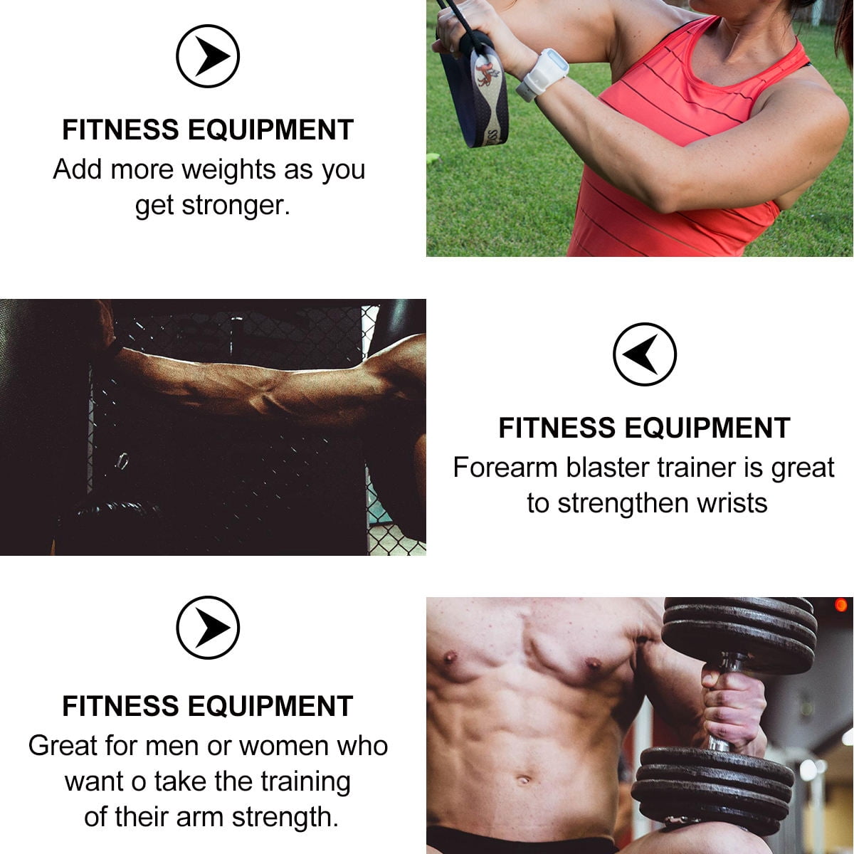 Worgeous  Forearm Trainer Strengtheners Bicep Exerciser Machine Fitness Black