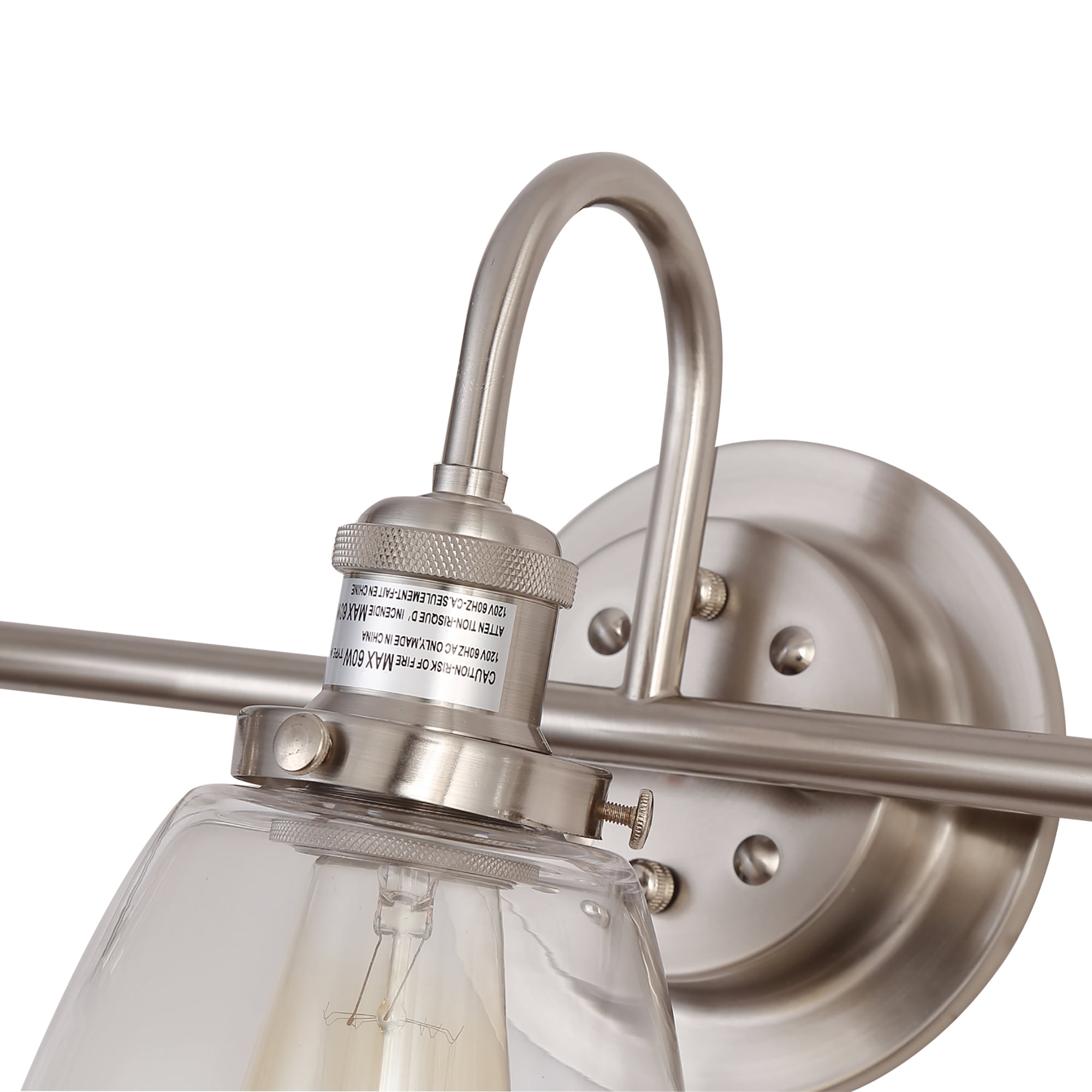 Warehouse of Tiffany Annha Sand Nickel 3-Light Cone Glass Shade Wall Sconce