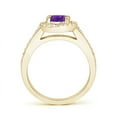 thumbnail image 2 of ANGARA Natural Classic Oval Amethyst Halo Ring with Diamond Accents in 14K Yellow Gold for Women (Size-7x5mm) | February Birthstone, Anniversary, Jewelry Gift for Women | Natural Amethyst Ring, 2 of 9