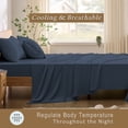 thumbnail image 3 of TOSMO Luxury Sheet Set 4 Piece Cal King Size - 100% Viscose Derived from Bamboo - 18” Extra Deep Pockets, Oeko-Tex Certified, Silky Soft, Cooling and Breathable, 3 of 7