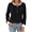 Black, variant on TEMOFON Long Sleeve Shirts for Women Fall Womens Tops with Button Crew Neck Lightweight Sweater for Women