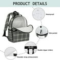 thumbnail image 4 of Brown Blue Checkerboard Checkered Pattern Backpack for School,Cute School Bag,Schoolbag with Adjustable Shoulder Straps & Padded Back,15.25"x11.5"x5.25", 4 of 5