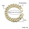 thumbnail image 4 of FEEL STYLE Male Large Square Zircon Gold Plated Cuban Chain Bracelet for Men Women 7", 4 of 5
