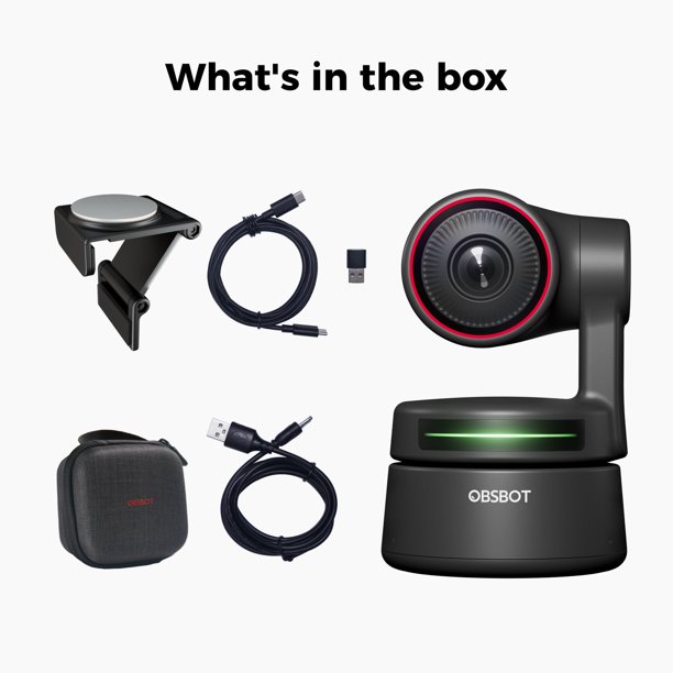 OBSBOT Tiny4K 4K Web Cam with Camera Mount & USB Type-C to USB-C