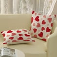 thumbnail image 4 of Valentines Day Pillow Covers 18x18 Set of 2, Red Pot Love Heart Valentines Throw Pillows Anniversary Valentines Day Decorative Pillowcase Outdoor Farmhouse Cushion Case for Couch Sofa Decor, 4 of 5