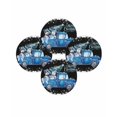 thumbnail image 7 of 13 Inch Round Placemats Set of 4, Black Christmas Truck Non Slip Heat Insulation PP Table Mats, Xmas Tree Snowman Snowflake Washable Place Mats for Kitchen Dining Party Table Decor, 7 of 7