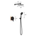 thumbnail image 3 of 10 inch Wall Mount Rainfall Shower Head & Handheld Spray, Rain Shower System Tub Shower Faucet Set,Matte Black, 3 of 7