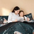 thumbnail image 4 of Manfei Gnome King Size Comforter Sets Nisse Comforters King Size, Mint Pink 3pcs 1 Comforter and 2 Pillowcases, Black Reversible, 4 of 6