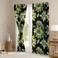 thumbnail image 3 of Homewish Vintage Bohemian Flower Black Out Curtains, Black Green Curtains Pack of 2 (42x63 Each), Hippie Plant Botanical Bedroom Curtains, Blackout Curtains Room Decor, 3 of 6