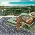 thumbnail image 4 of EcoSummer Outdoor Waterproof Rug 6x9, Dual-Sided Washable Plastic Straw Patio Mat for RV, Porch, Picnic, Backyard, Balcony – Gray, 4 of 9