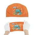 thumbnail image 5 of Unique Bargains 1 Pc Knitted PU Cartoon Crocodile Swim Cap Orange, 5 of 6