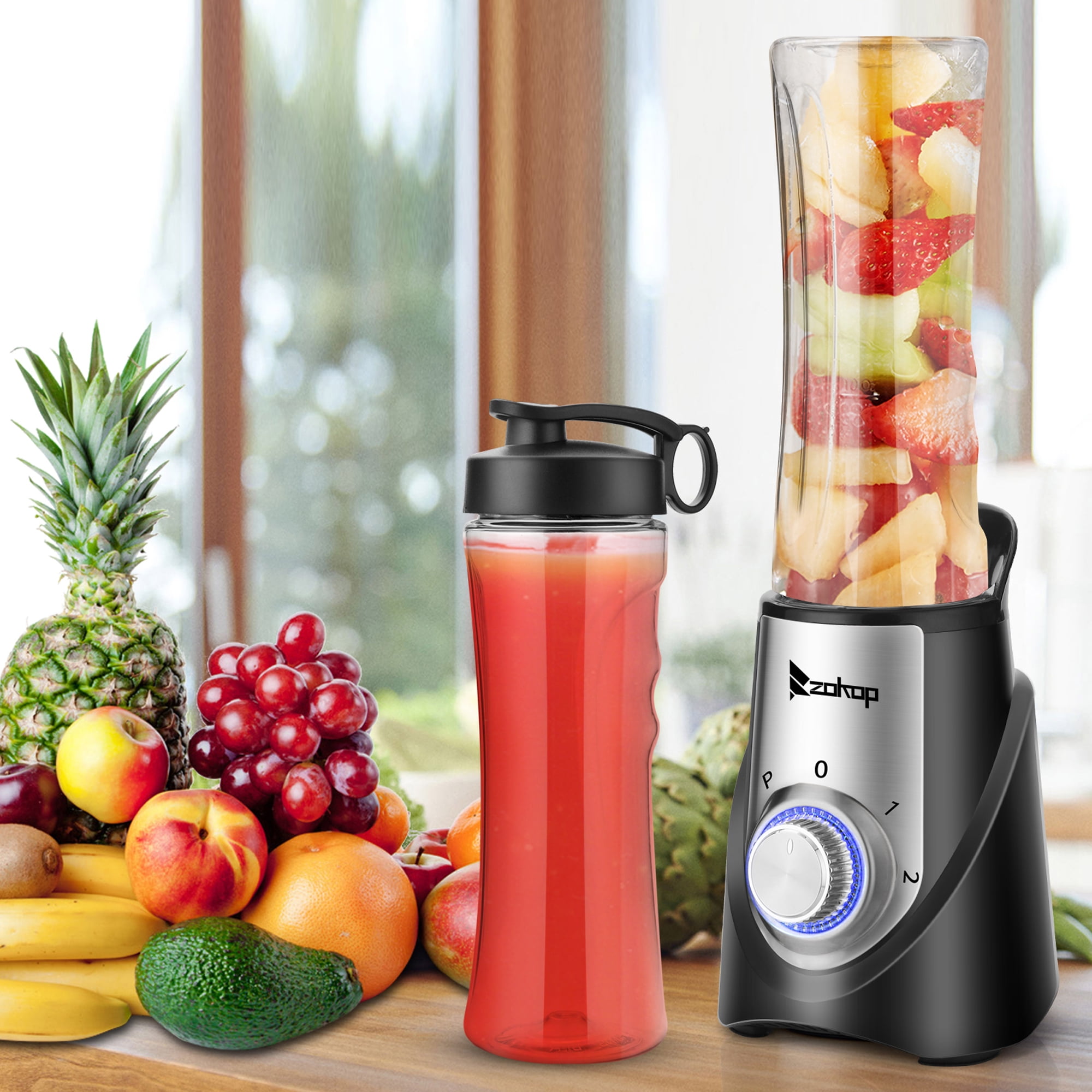 3 Speed Modes Smoothie Blender, Portable Personal Blender for Juice Shakes  and Smoothie, Household Kitchen Countertop Smoothie Maker with 2 BPA-Free