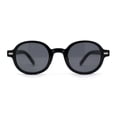 thumbnail image 3 of Lunettes de Soleil Rondes Ovales Serrées Style Vintage Rétro Hipster pour Hommes Tout Noir, 3 of 4