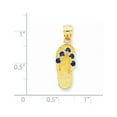 thumbnail image 3 of 14k Yellow Gold 3D September/CZ Birthstone Flip Flop Pendant Charm, 3 of 3