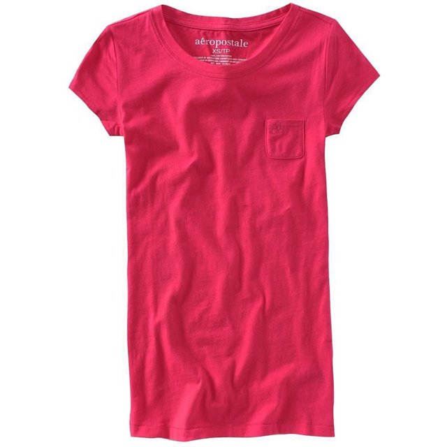 Aeropostale A87 - Camiseta gráfica para mujer con bolsillo pequeño, color rosa, pequeña