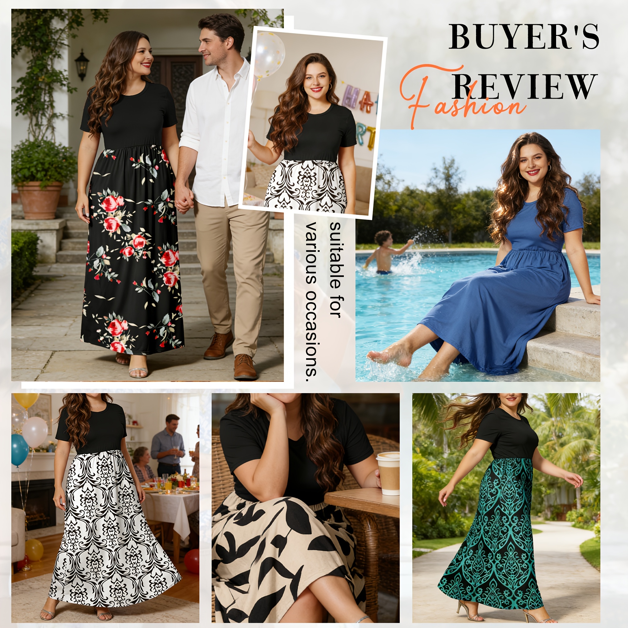 TARAINYA Women's Plus Size Short Sleeve Maxi Dress photo 7