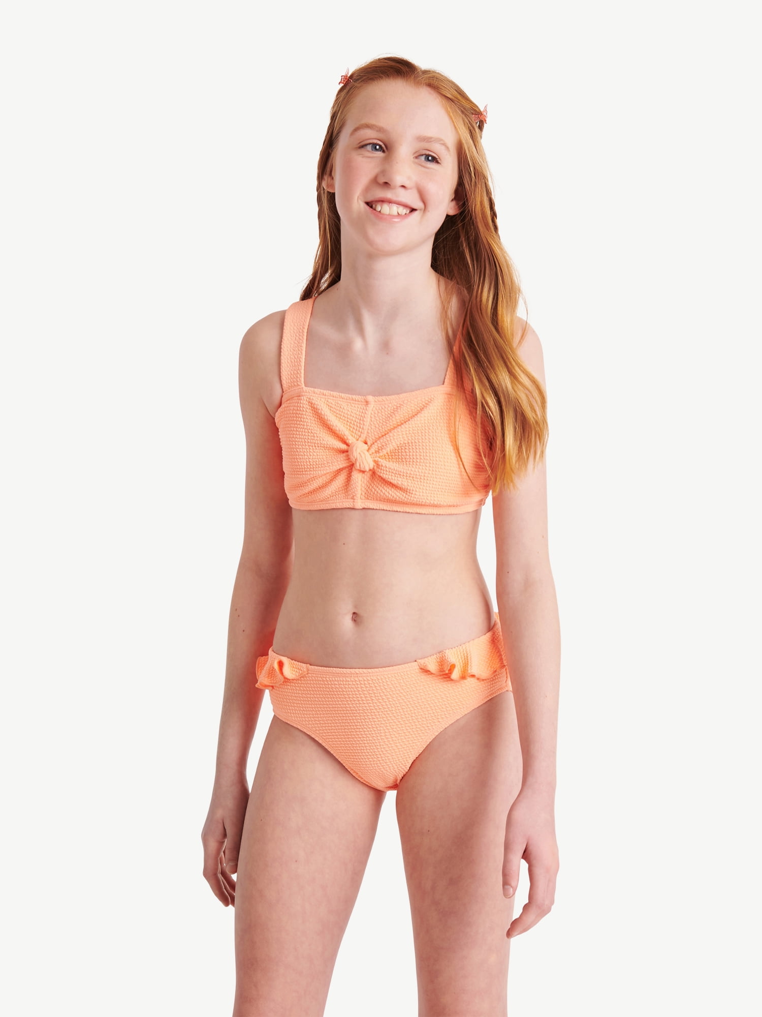 Girls Beach Texture Bikini Swimsuit, Sizes 5-18 - Walmart.com