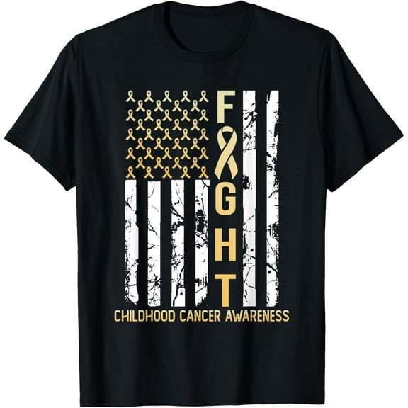 USA Gold Flag Childhood Cancer Awareness Month September T-Shirt