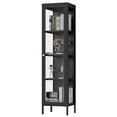 thumbnail image 2 of Display Cabinet with Glass Doors, 4-Tier Storage Shelves with 3-Side Tempered Glass, 3 Adjustable Shelves Collectibles Toys Organizers Rack, Display Shelf & Bookshelf, Black, 2 of 10