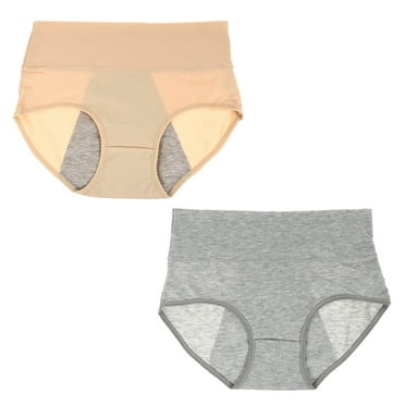 2 Pcs High Waist Physiological Pants Leak-proof Briefs Period Panties Underwear for Women Undies Cotton Underpants Miss