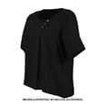 thumbnail image 3 of Blusa George para Dama, Manga Corta Pliegue y Botones Laterales Negro T G, 3 of 4