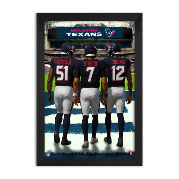 Will Anderson, C.J. Stroud & Nico Collins Houston Texans Framed Three-Player Art Print