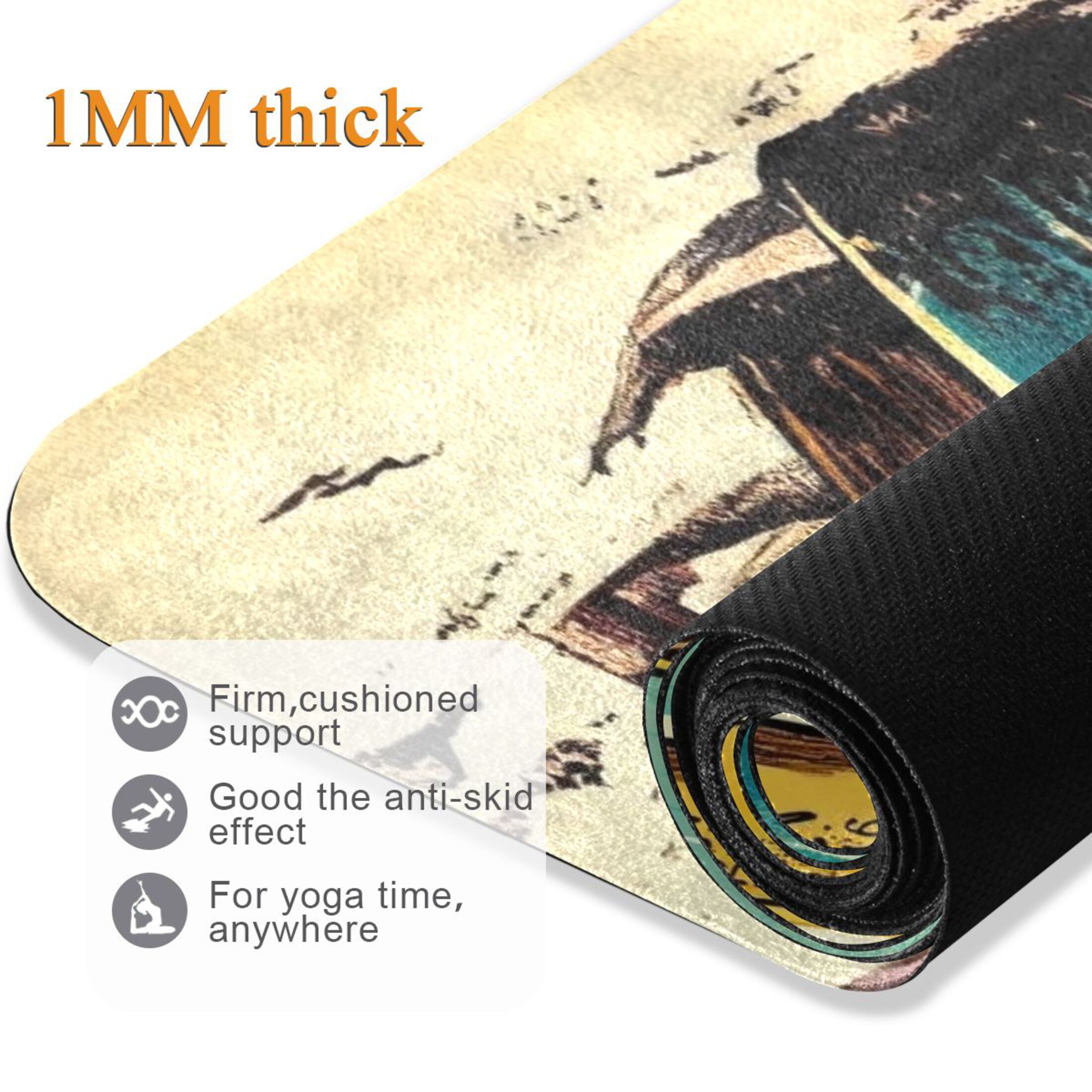 BZSMCE Yoga Mat Women Fitness Mat Surf and Serenity Pattern
