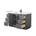 thumbnail image 3 of Wyndham Collection Miranda 54" Marble&Wood Single Bathroom Vanity in Gray/Black, 3 of 6