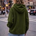 thumbnail image 7 of POTETI Womens Hoodies Pullover Casual Long Sleeve Button Hooded Sweatshirts Solid Pullover Tops, 7 of 7
