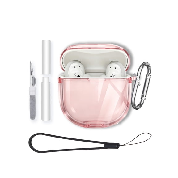 HYRACPO TPU Protective Case for Bose QuietComfort Ultra II Earbuds protective case,Shockproof & Anti-Scratch Cover ,Anti-Lost & Dustproof Protector-Pink