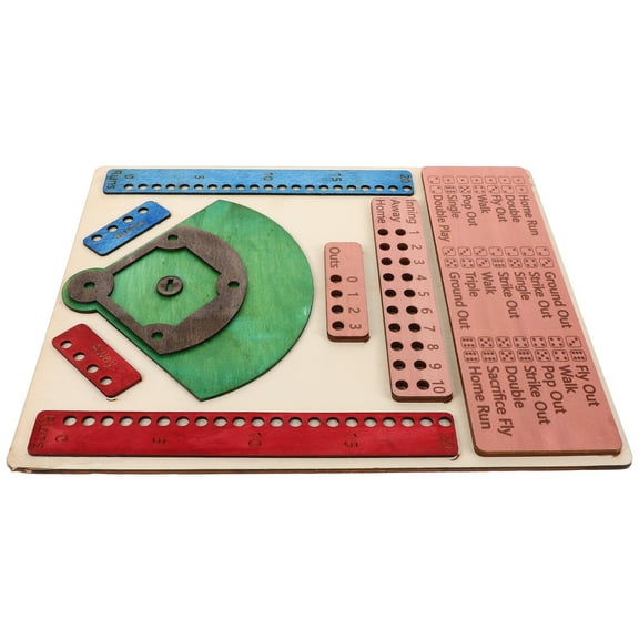 HOMEMAXS Wood Baseball Game Board for Home Use Portable and Competitive Design Assorted Color 7.5 x 12.3 inches