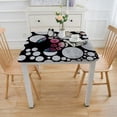 thumbnail image 3 of HAOXIT Tablecloth, Abstract Design with Large Dots Counter Forces of Globe, Dining Room Kitchen Rectangular Table Cover 44''x44'', 3 of 7