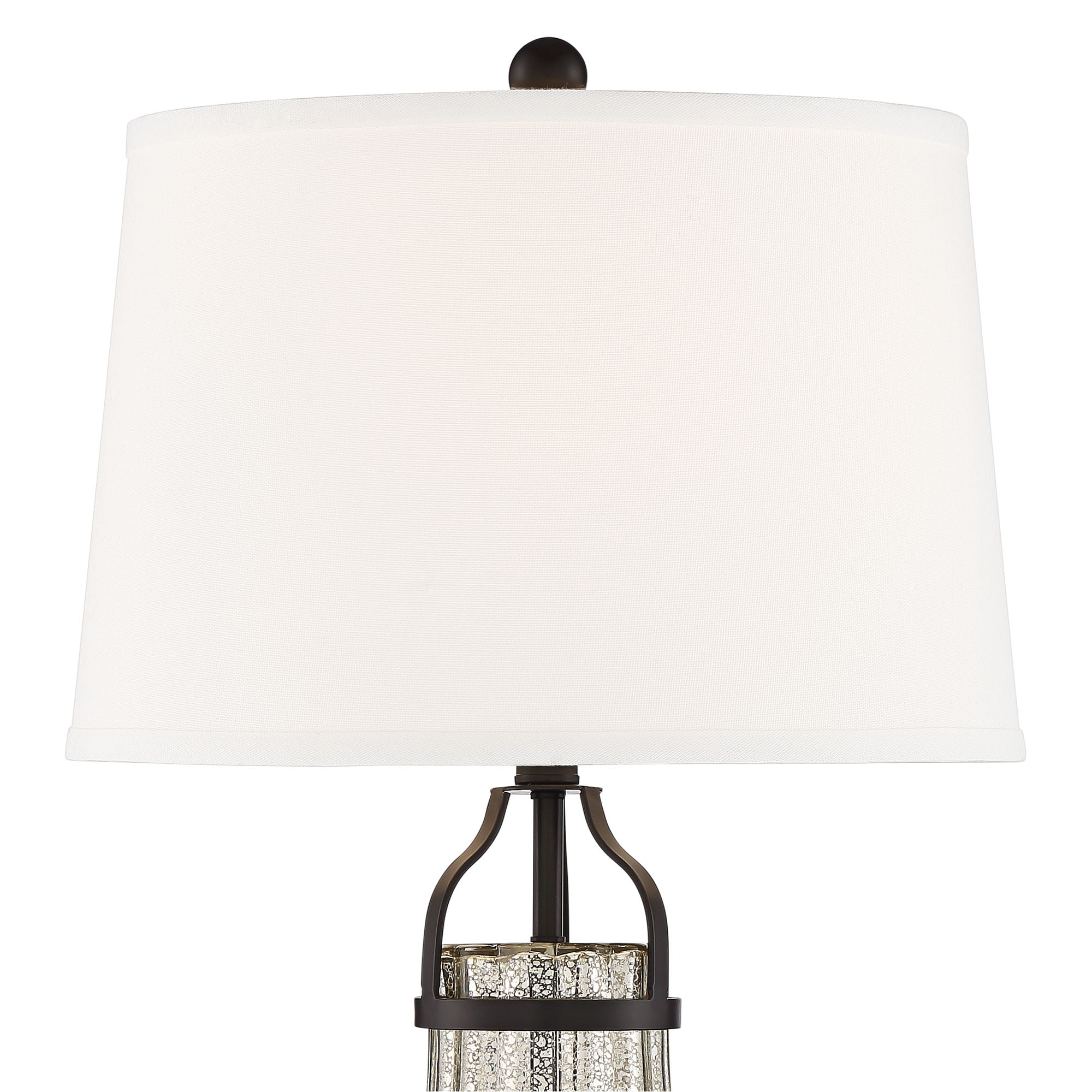 Franklin Iron Works Arian 27 1/2" Tall Modern Table Lamps Set of 2 Oil Rubbed Bronze Finish Metal Mercury Glass Living Room