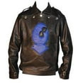 thumbnail image 2 of Mens Designer Cool Black Costume Genuine Leather Jacket SouthBeachLeather, 2 of 4