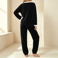 thumbnail image 6 of Pajama Set for Women Loose Solid And Winter Underwear Loungewar Thick And Velvet Warm Long Sleeves Top Pants Pajama Sets, 6 of 8