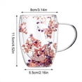 thumbnail image 4 of Creatives Flor Real Vidrio Doble Alto de Apariencia Estrella Flor Leche Café Vaso 350ml para el Hogar A, 4 of 5