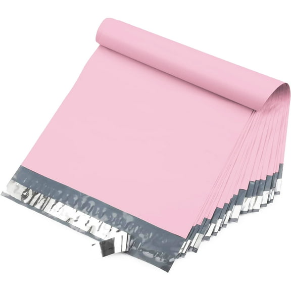 Yens 10X13 M4 WHITE POLY MAILERS SHIPPING ENVELOPES PLASTIC BAGS 100pcs-Light Pink