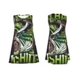 thumbnail image 7 of Fotbe Big Bass Fish Pattern Women’s Summer Tank Midi Dress – Sleeveless A-Line Dress, Floral T-Shirt Dress, Casual Flowing Beach Sundress, 7 of 7