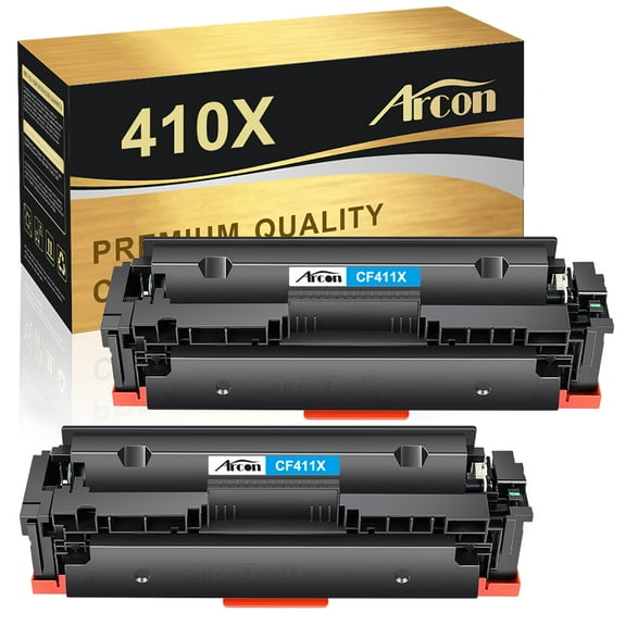 Arcon Compatible Toner for HP 410X CF411X Color LaserJet Pro MFP M452nw M452dn M477fdn M477fnw M477fdw M452dw M377dw Printers (Cyan, 2-Pack)