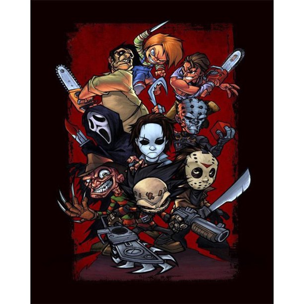 Cuadros Decorativos 11CT punto de cruz completo dibujos animados muñecas de terror contadas DIY hilo de algodón costura JShteea Nuevos Originales
