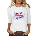 thumbnail image 2 of Fiudx Tops para Mujer Blusas de Manga 3/4 para Mujer, Camisa con Estampado Vintage, Informal, Manga 3/4, Cuello Redondo, Blusa Estilo Túnica Boho, 2 of 4