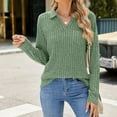 thumbnail image 4 of JNGSA Women V Neck Sweatshirts Casual Long Sleeve Oversized Pullover Sweatshirt Loose Comfy Tops, 4 of 9