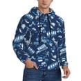 thumbnail image 2 of Fotbe Men's Hoodie with Blue Bus Pattern - Kangaroo Pocket Pullover Hooded Sweatshirt, Perfect for Daily Wear, Travel, and Home-X-Large, 2 of 7