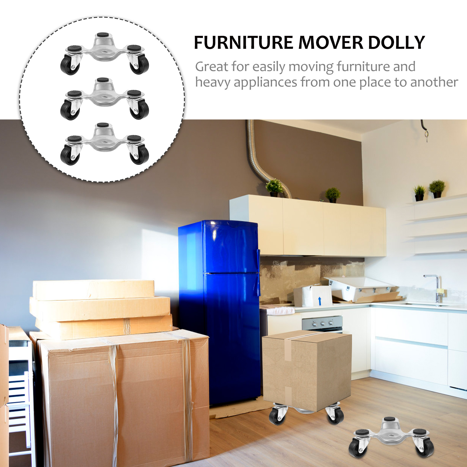 HORIALENCE 3Pcs Triangle Furniture Movers Silver Carbon Steel Heavy Appliances Transport 6.29X6.29X2.16In
